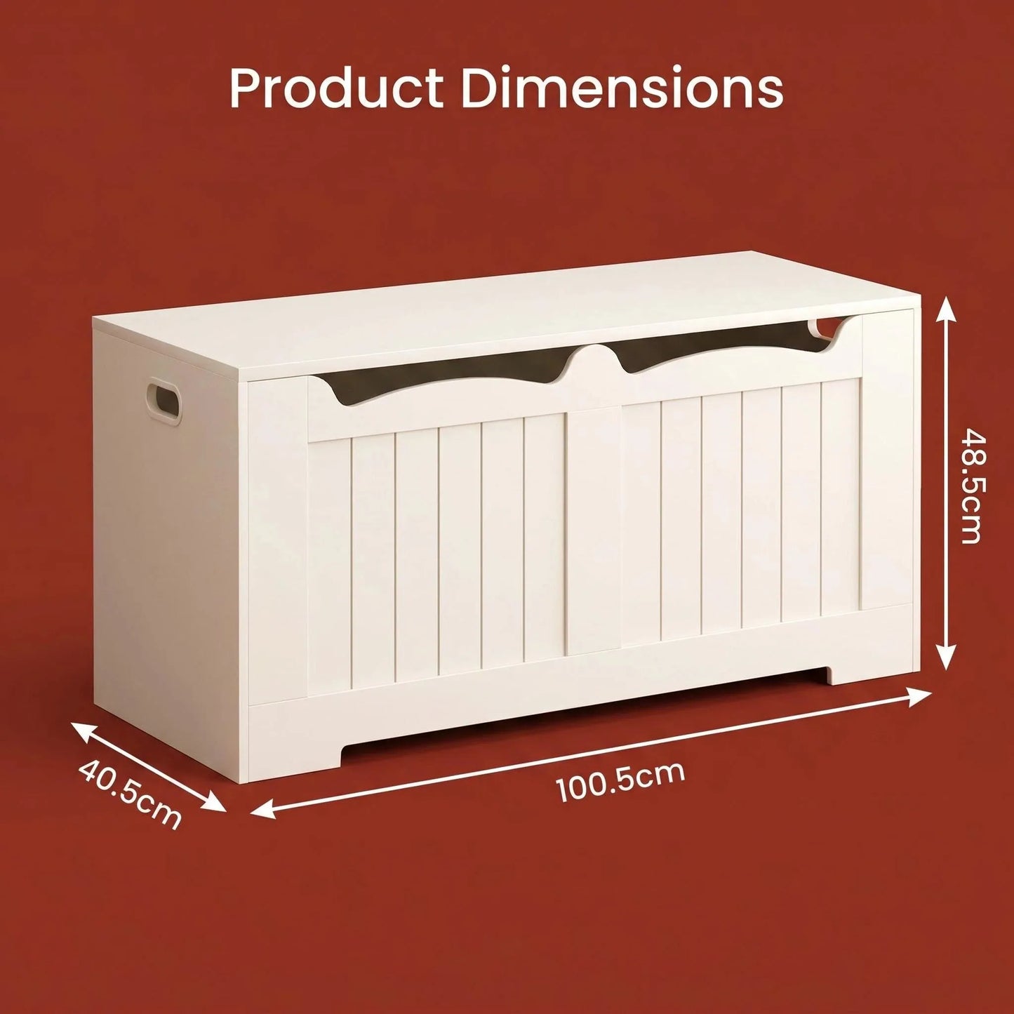 Storage Chest, Storage Trunk with 2 Safety Hinge, 100 cm Lift-Top Storage Bench, Wooden Storage Organizer for Entryway