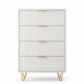 Houten Dressoirkast - 4 Laden - 60x34x91cm - Wit