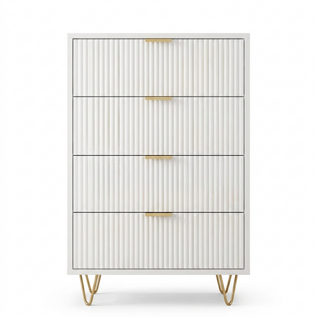 Houten Dressoirkast - 4 Laden - 60x34x91cm - Wit