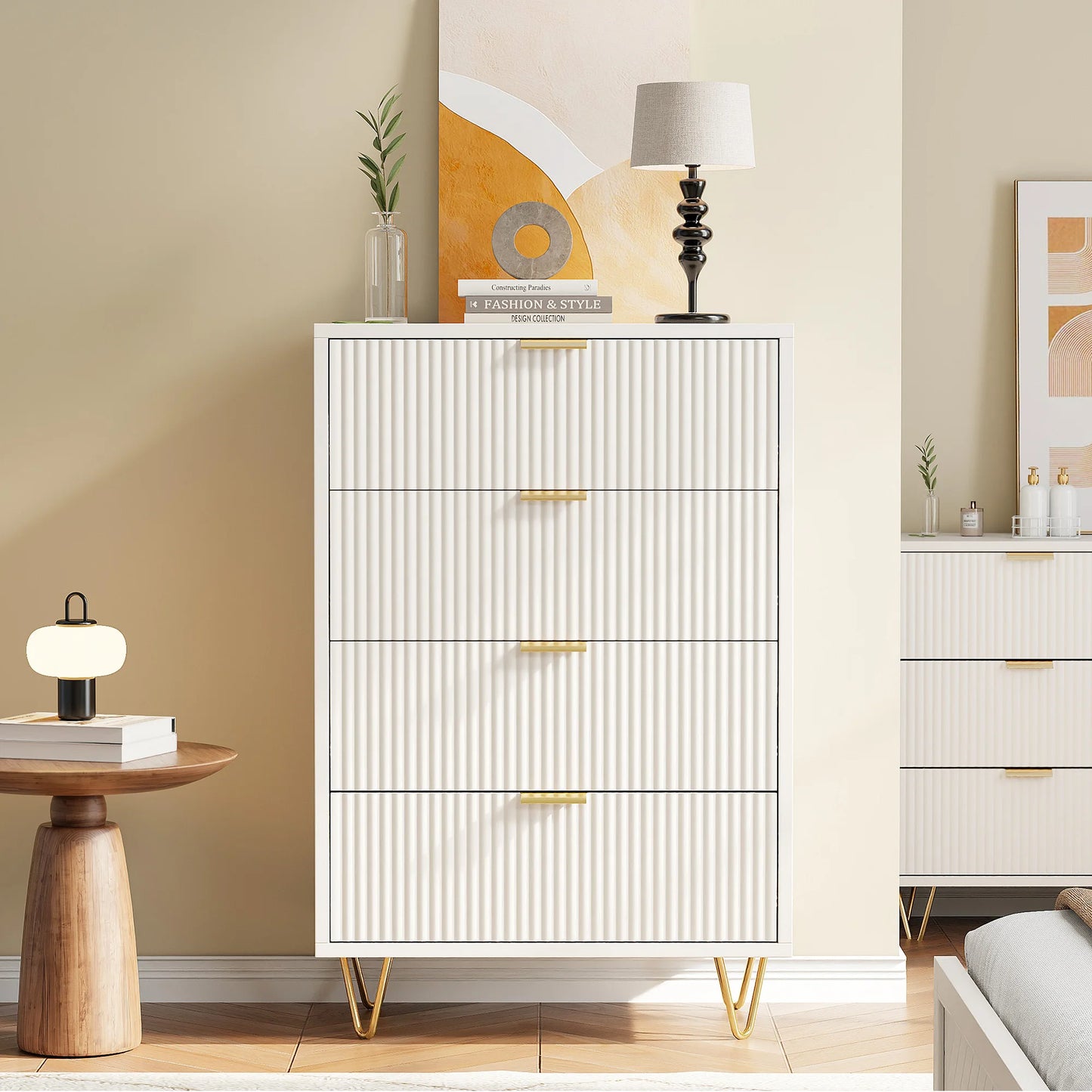 Dressoirkast - 4 Laden - 60x34x91cm - Wit