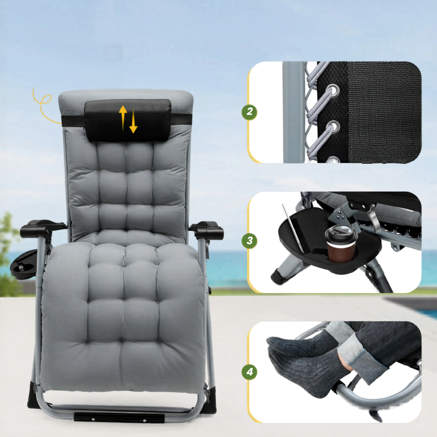 Anti-Gravity Loungestoel - Verstelbaar - Zwart