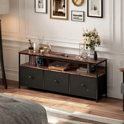 TV-stand - LED-verlichting - Stalen Frame - Met Verstelbare Voetjes