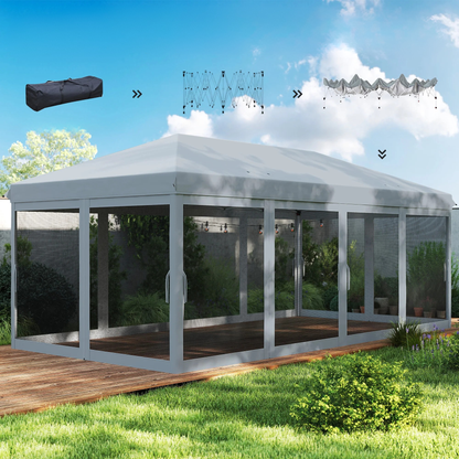 Pop-up tuinoverkapping - 6x3 m - Muggennetten - Zwart