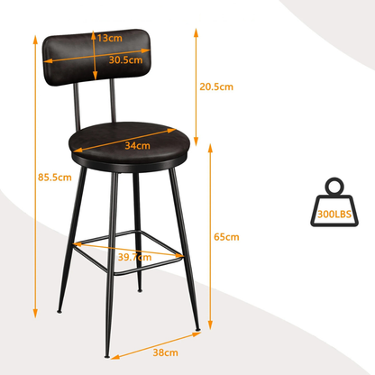 Kunstleren Barstoelen - Set van 2 - Wit - Goud