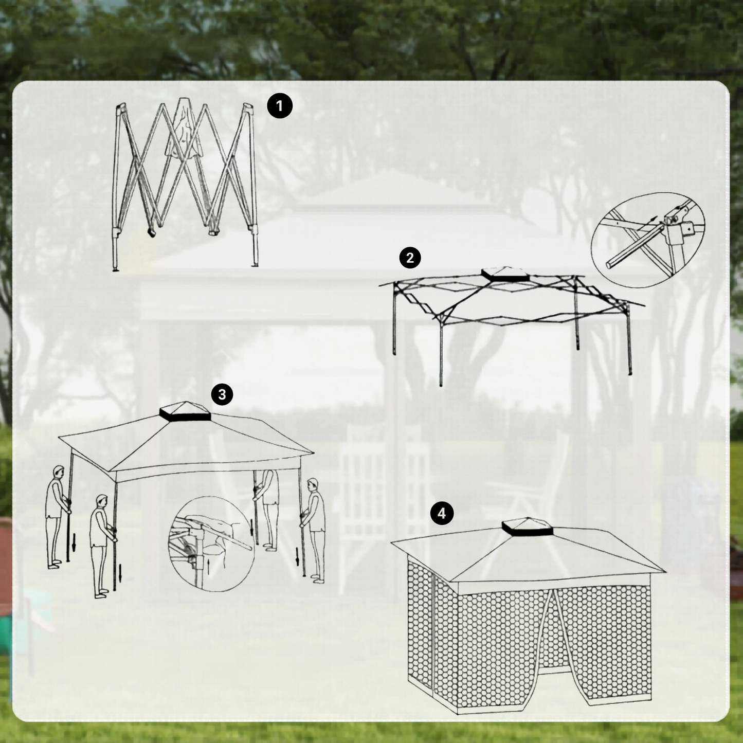 Mobiele Overkapping - Partytent - 3x3m - Beige