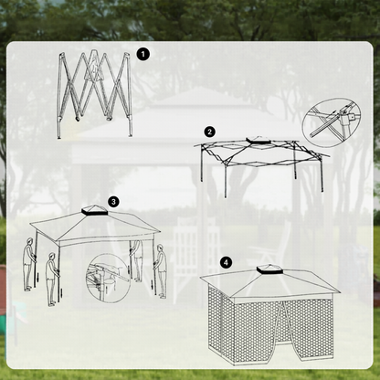Mobiele Overkapping - Partytent - 3x3m - Beige