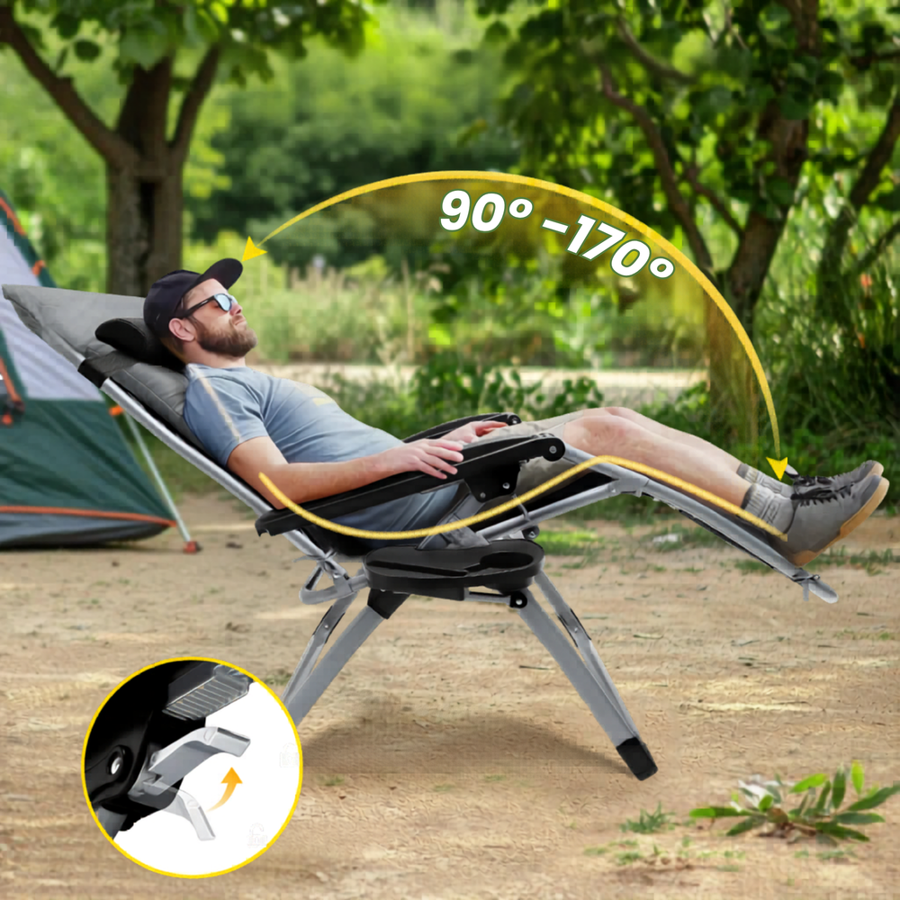 Anti-Gravity Loungestoel - Verstelbaar - Grijs