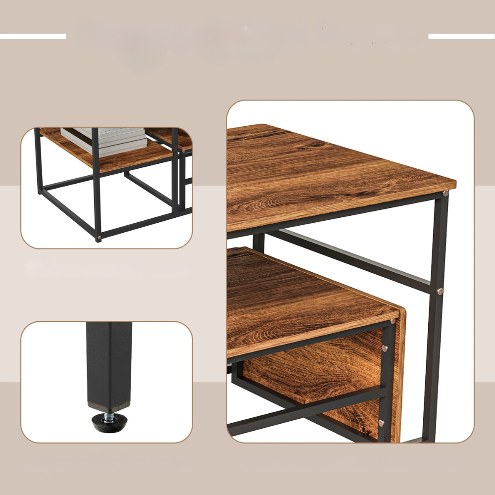 Houten Salontafel - Set van 2 - Natuurlijk Hout