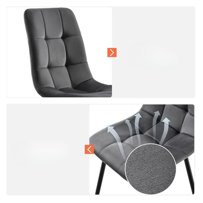 Kunstleer Eetkamerstoelen - Set van 4 - Donkergrijs