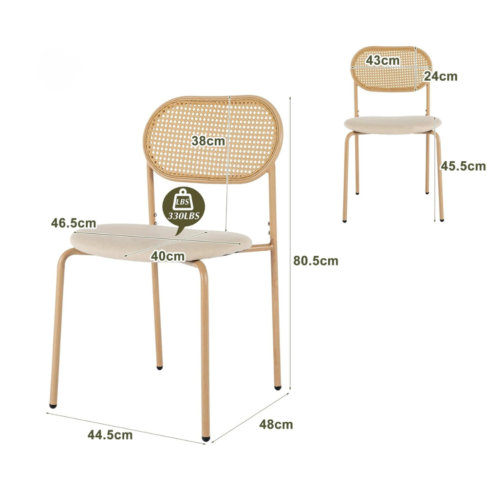 Eettafelstoelen - Set van 2 - Houten Frame - Padded Zittingen