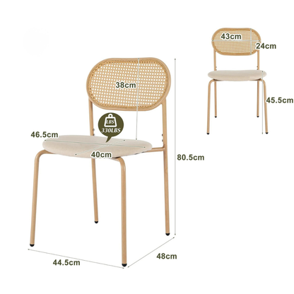 Eettafelstoelen - Set van 2 - Houten Frame - Padded Zittingen