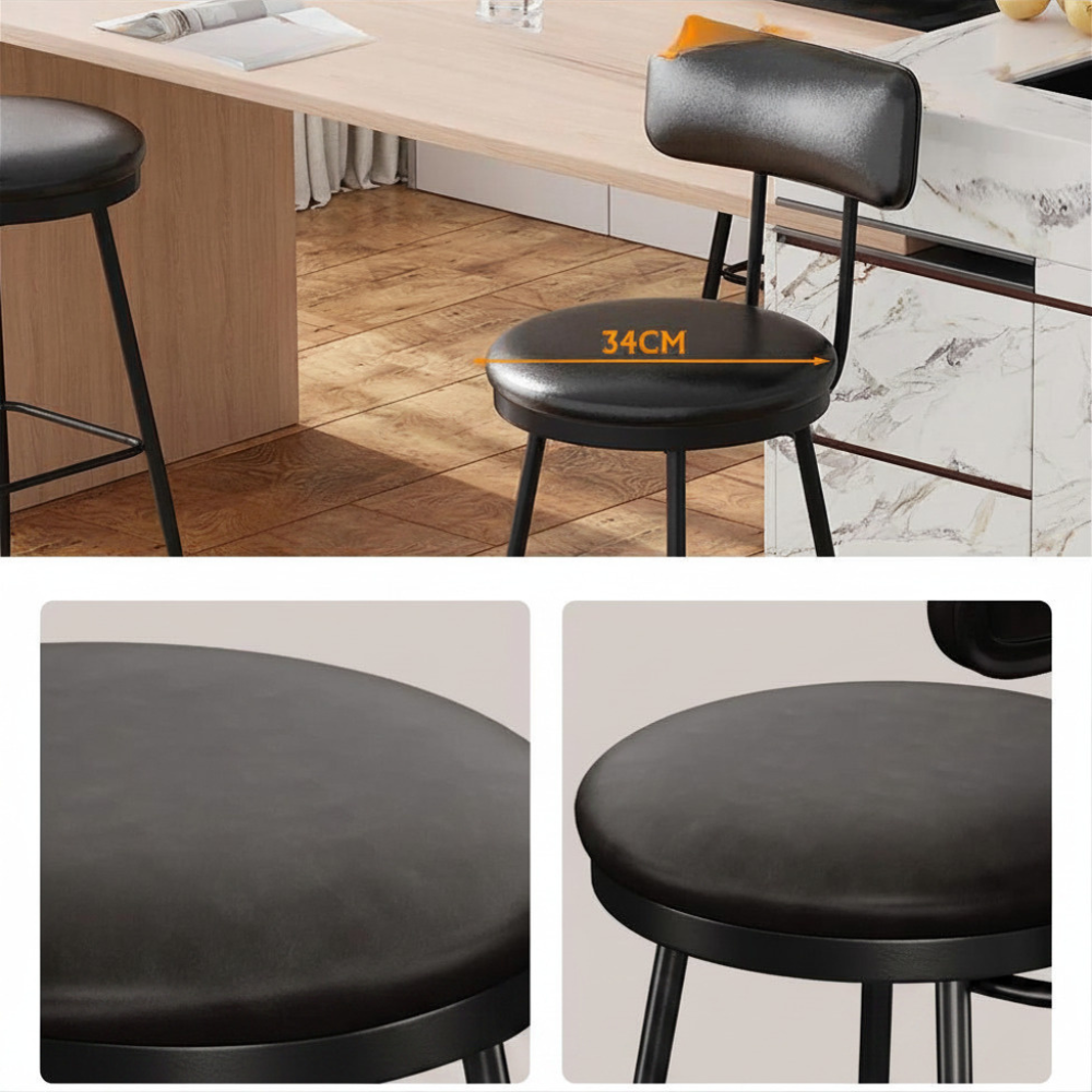 Kunstleren Barstoelen - Set van 2 - Wit - Goud