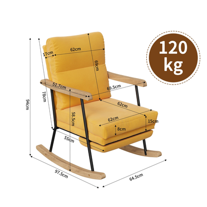 Comfortabele Relaxstoel - Geel - Met Voetsteun