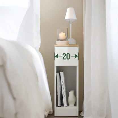 SoBuy FBT111x2 bedside table 2-piece set with drawer for box spring bed, sofa table, 2 narrow side tables, nightstand