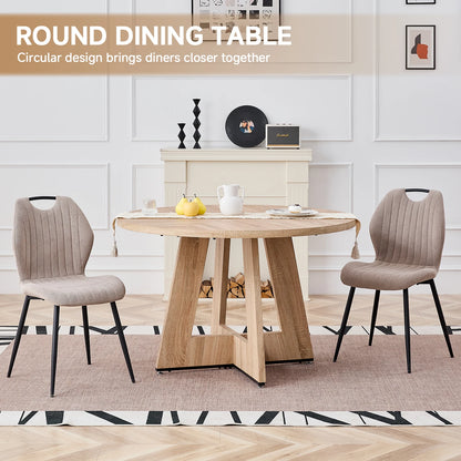 EGOONM Nordic Round Table Solid Wood Dining Table Library Center Medieval Rounded Table Balcony Living Room Home Furniture 120cm
