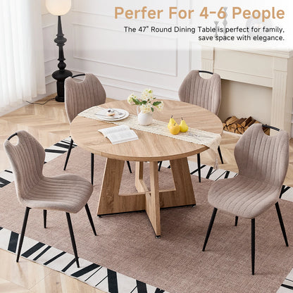 EGOONM Nordic Round Table Solid Wood Dining Table Library Center Medieval Rounded Table Balcony Living Room Home Furniture 120cm