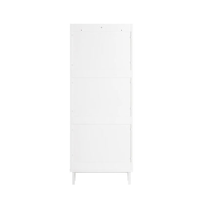 SoBuy FSR151-H-W 3 flap shoe cabinet narrow shoe rack with 6 shelf surfaces Shoe chest of drawers Shoe shelf White