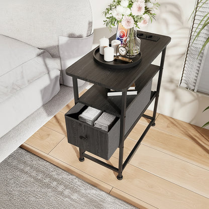 Nachtkastje - modern design - stevige basis - Zwart