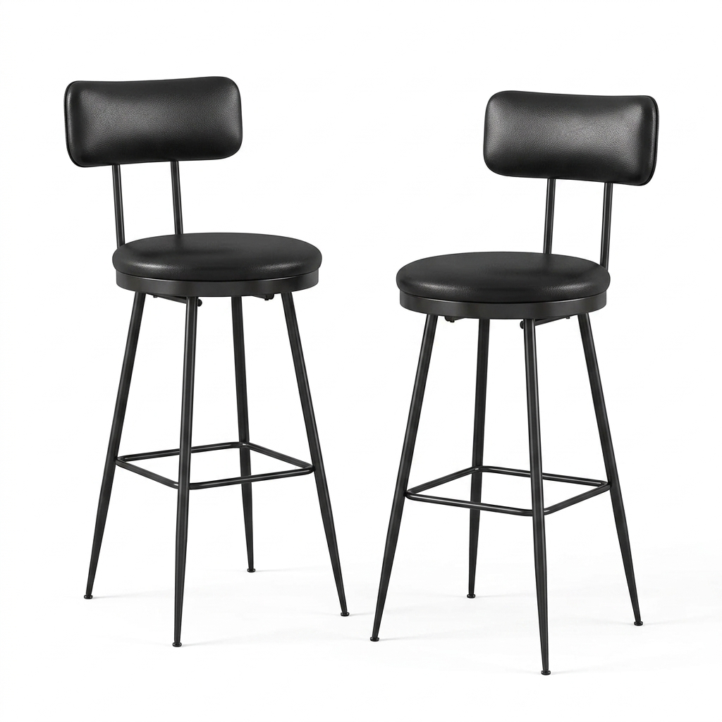 Kunstleren Barstoelen - Set van 2 - Wit - Goud