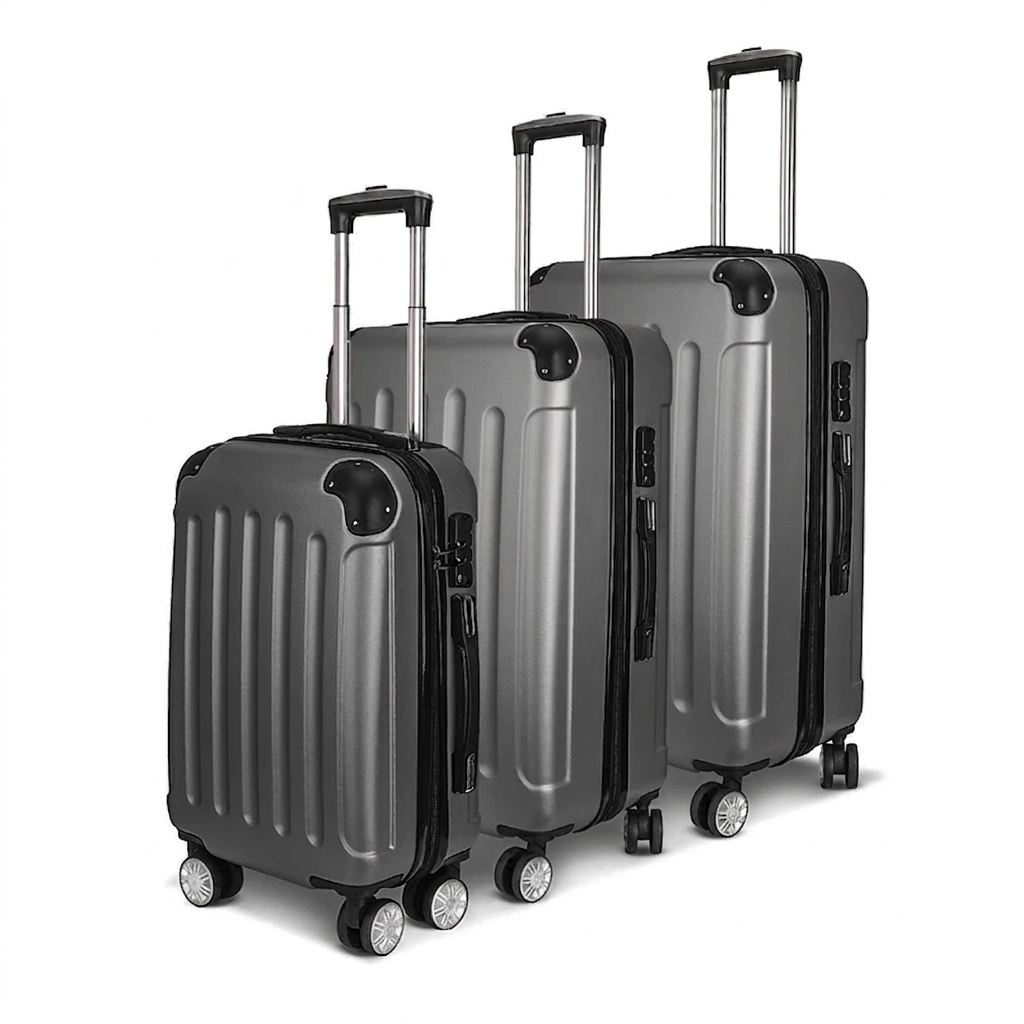 Hard-Shell Koffer Set - Donkergrijs - 3 Delen