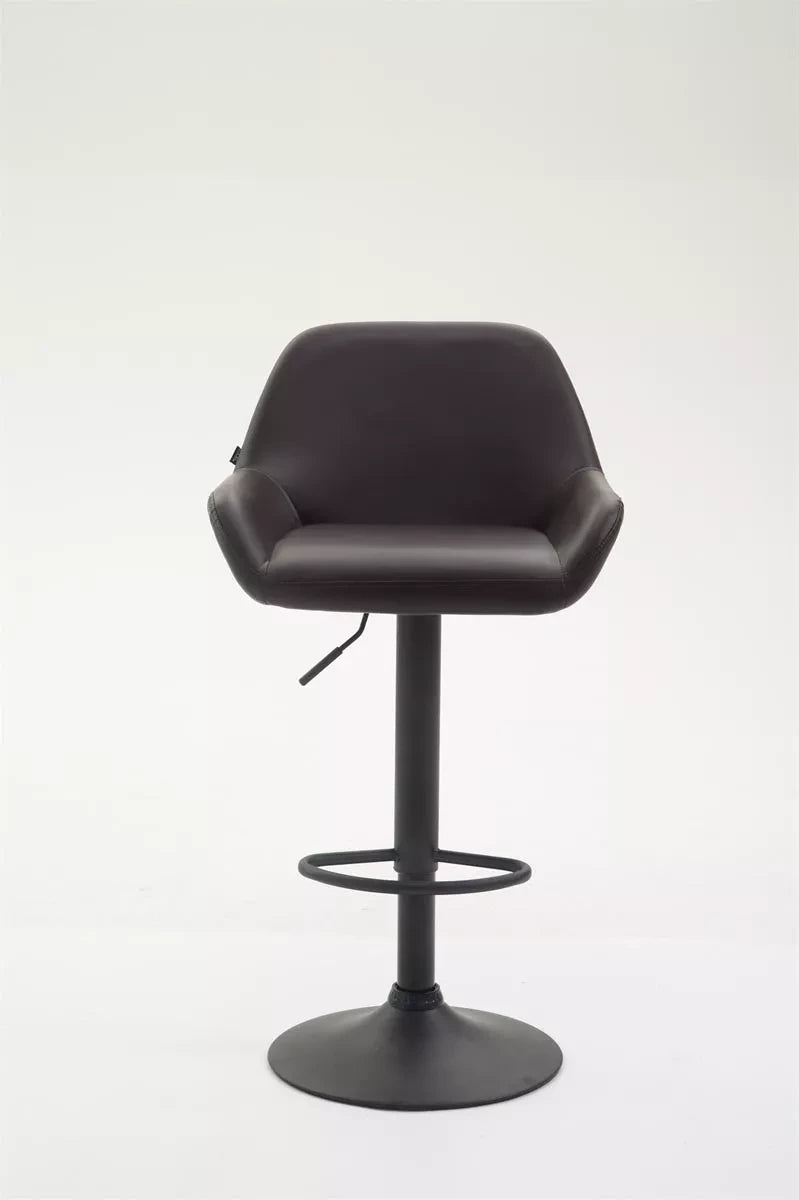 In And OutdoorMatch Barkruk Joey - Bruin - Kunstleer - Comfortabel - Modern Design - Rugleuning - Armleuning - Voetensteun - Gestoffeerde Zitting Barkrukken / hocker