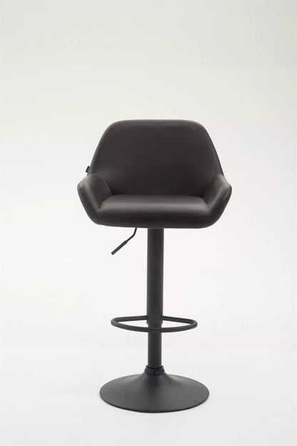 In And OutdoorMatch Barkruk Joey - Bruin - Kunstleer - Comfortabel - Modern Design - Rugleuning - Armleuning - Voetensteun - Gestoffeerde Zitting Barkrukken / hocker