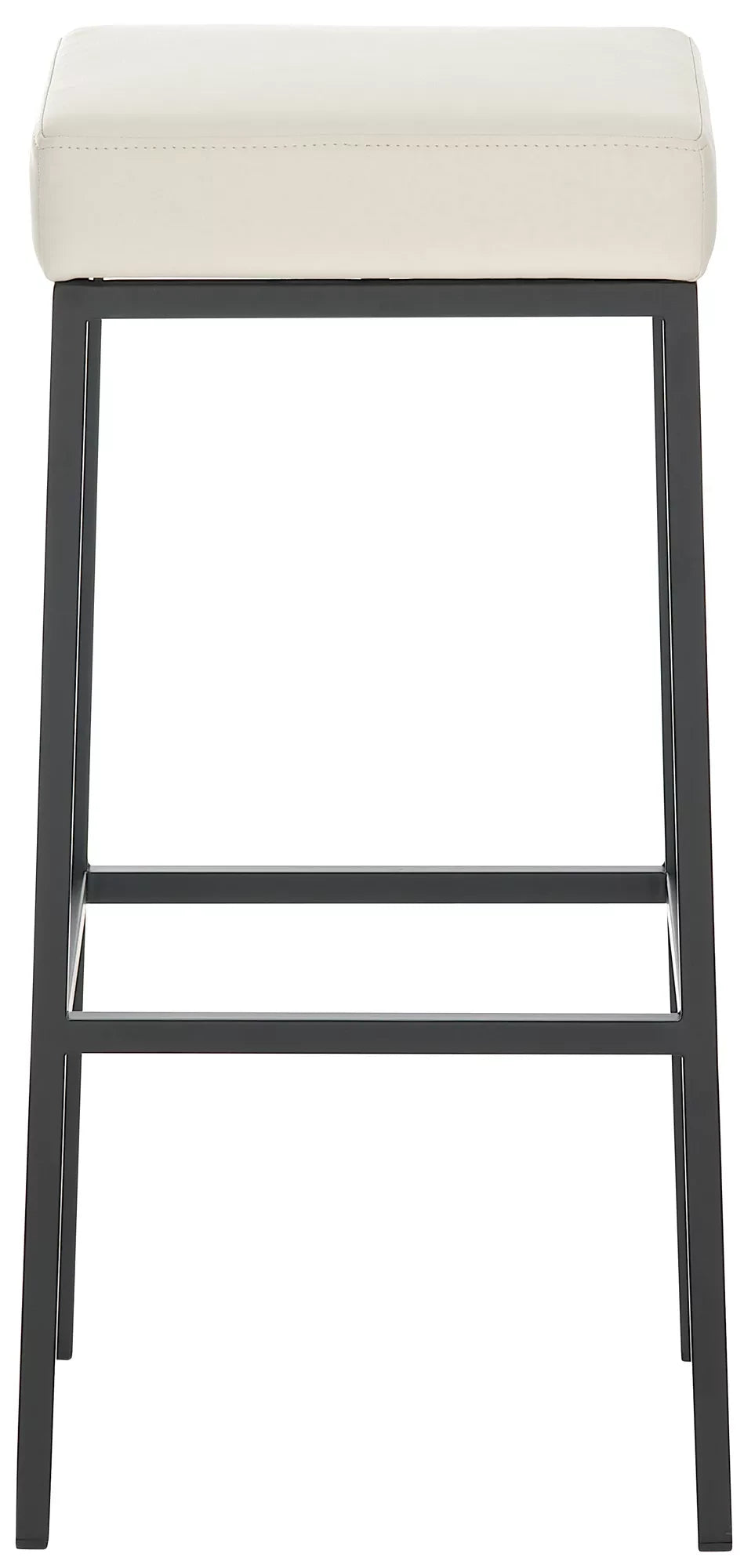 In And OutdoorMatch Barkruk Justyn - Zithoogte 85cm - Zonder rugleuning - Set van 1 - Ergonomisch - Barstoelen voor keuken of kantine - Vierkant - Creme/zwart Barkrukken / hocker