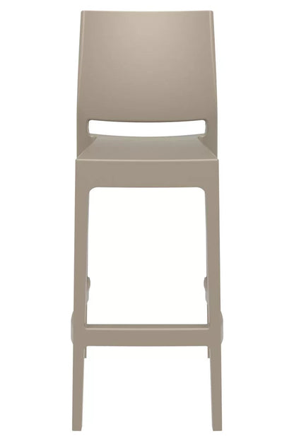 In And OutdoorMatch Barkruk Sammie - Kaki - Modern Design - Set van 2 - Rugleuning - Voetsteun - Voor Keuken en Bar - Kunststof Zitting Barkrukken / hocker