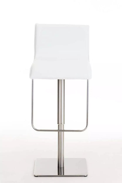 In And OutdoorMatch Barstoel Rashad - In hoogte verstelbaar - Barkruk met rugleuning - Set van 1 - Ergonomisch - Barstoelen voor keuken of kantine - Wit - Zithoogte 55-78 cm Barkrukken / hocker