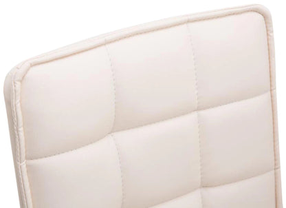 In And OutdoorMatch Barstoelen Ale - Crème en Metaal - Set van 2 - Kunstleer - Hoogwaardige bekleding - Decoratieve barstoel - Stijlvolle barkruk - Eigentijdse look Barkrukken / hocker