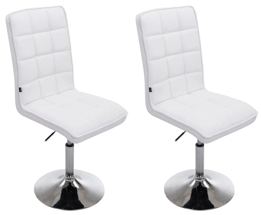 In And OutdoorMatch Barstoelen Josh - Wit en Metaal - Set van 2 - Kunstleer - Hoogwaardige bekleding - Decoratieve barstoel - Stijlvolle barkruk - Eigentijdse look Barkrukken / hocker