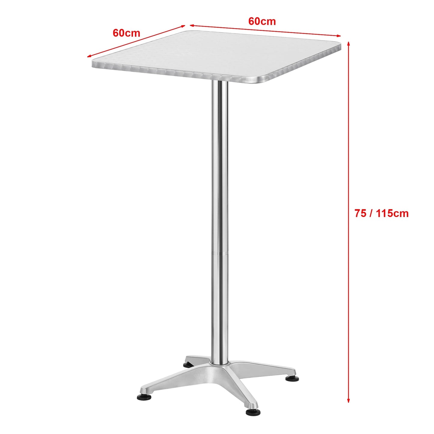 In And OutdoorMatch Bartafel Allison - Tuintafel - Opvouwbaar - Verstelbaar - MDF - Geschikt voor binnen en buiten Bar table
