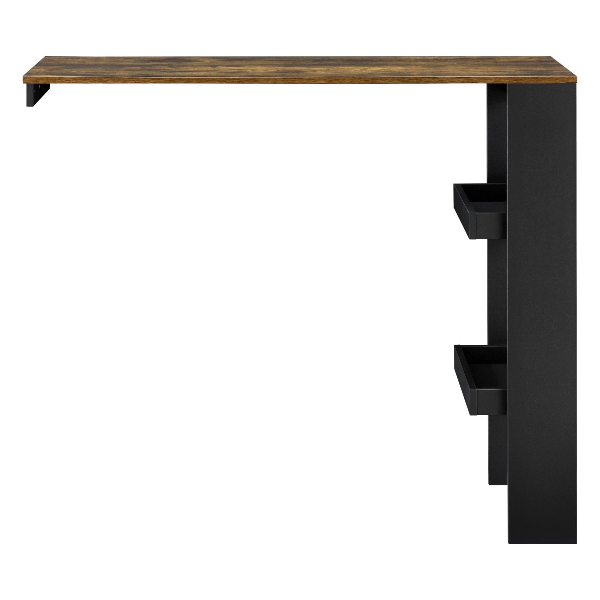 In And OutdoorMatch Bartafel Isac - Wandmontage - 120x45x106cm - Zwart en Eikenkleurig - Modern Design Bar table