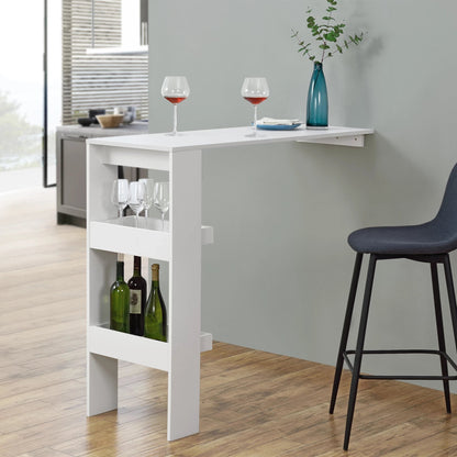 In And OutdoorMatch Bartafel Janessa - 2 Planken - Wandmontage - 120x45x106 - Wit - Modern Design Bar table