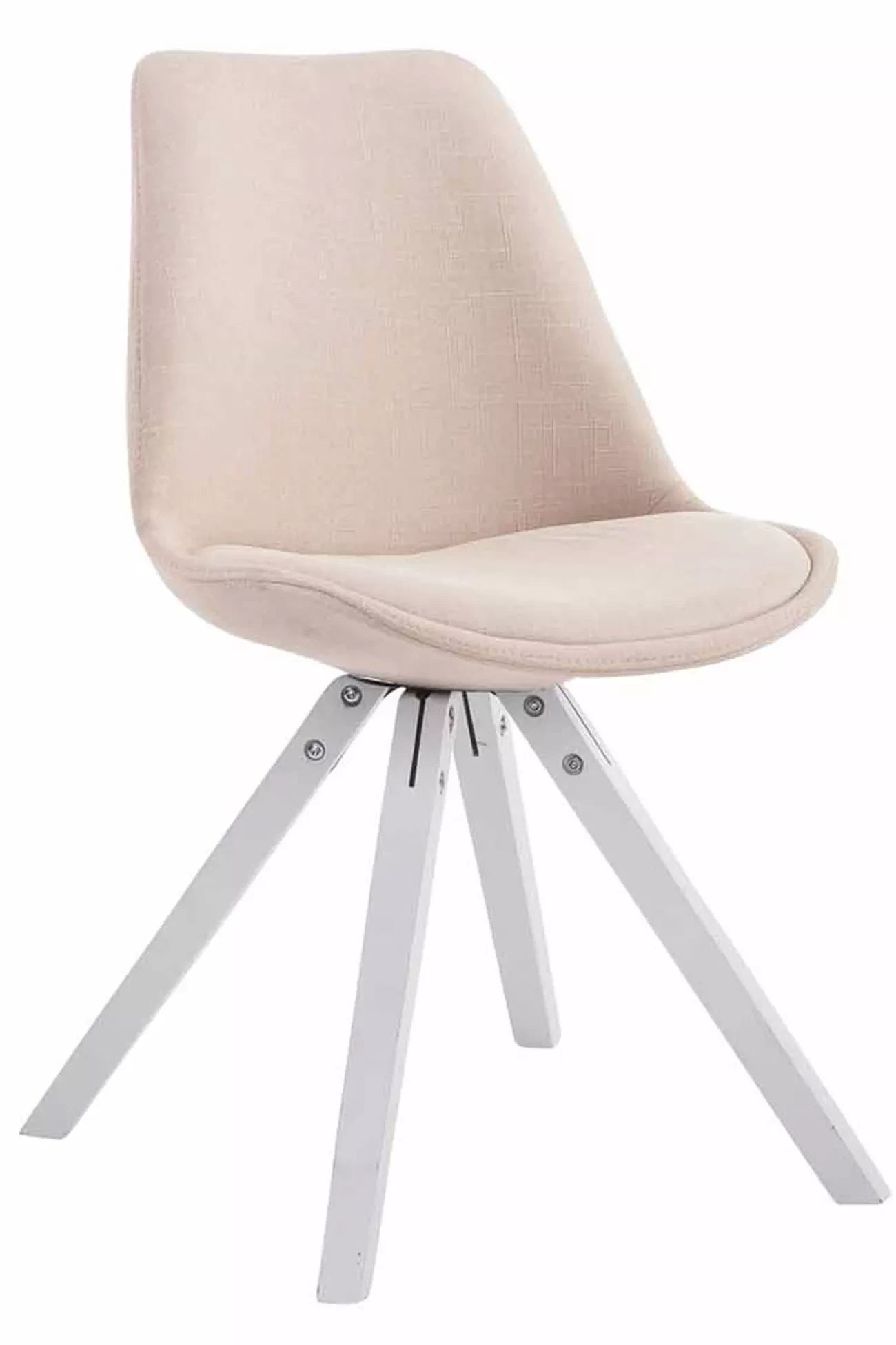 In And OutdoorMatch Bezoekersstoel Joannie - Eetkamerstoel - Beige stof - Donkergrijze poten - Set van 1 - Zithoogte 48 cm - Deluxe Eetkamerstoel