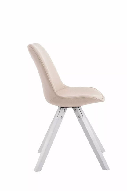 In And OutdoorMatch Bezoekersstoel Joannie - Eetkamerstoel - Beige stof - Donkergrijze poten - Set van 1 - Zithoogte 48 cm - Deluxe Eetkamerstoel