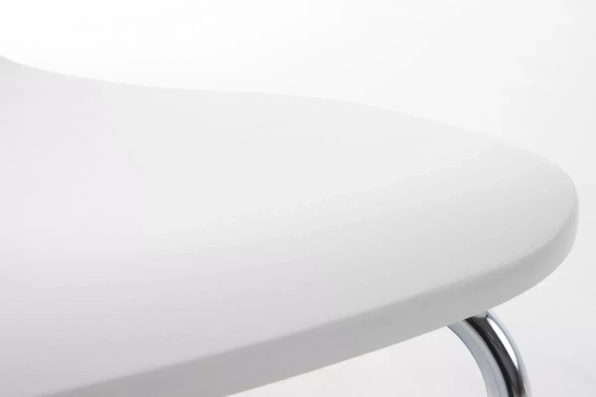 In And OutdoorMatch Bezoekersstoel Leann - Wit - Houten stoel - Set van 4 - Met rugleuning - Vergaderstoel - Zithoogte 45cm Eetkamerstoel