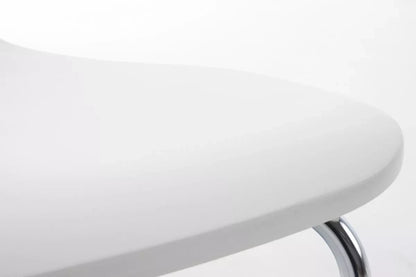 In And OutdoorMatch Bezoekersstoel Leann - Wit - Houten stoel - Set van 4 - Met rugleuning - Vergaderstoel - Zithoogte 45cm Eetkamerstoel