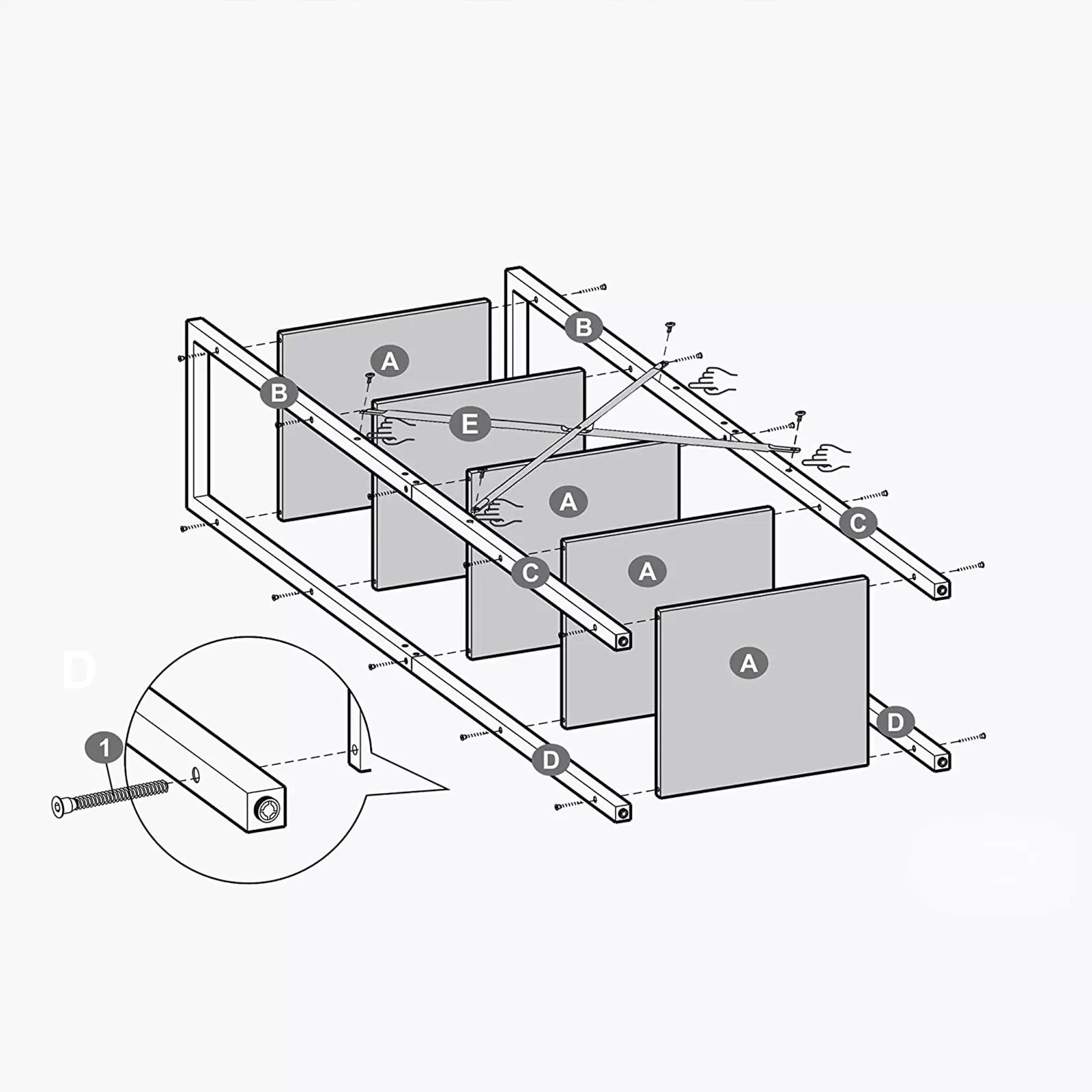 In And OutdoorMatch Boekenkast Charlene - Opbergrek - 5 Lagen - Open Planken - Kantoor - Woonkamer - Slaapkamer - 40x30x146cm - Vintage Bruin/Zwart storage rack