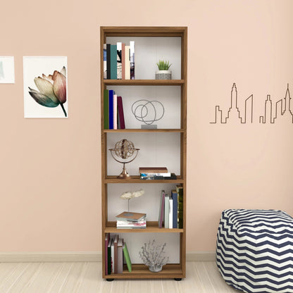 In And OutdoorMatch Boekenkast Plank Marco - 172x55x20 cm - Walnootkleurig - Spaanplaat - Decoratieve Boekenkast Boekenplank