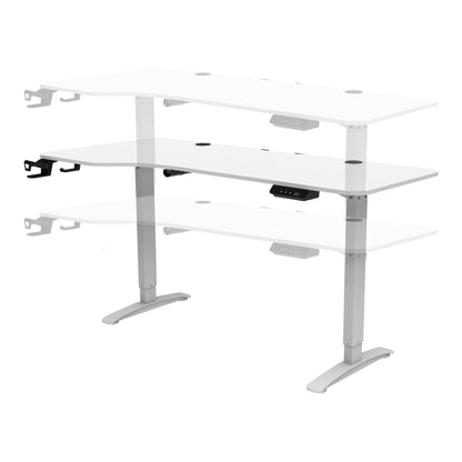 In And OutdoorMatch Bureau Elwyn - Zit Sta Bureau - Elektrisch In Hoogte Verstelbaar - Wit en Zwart - Spaanplaat en Aluminium - Modern Design Desk