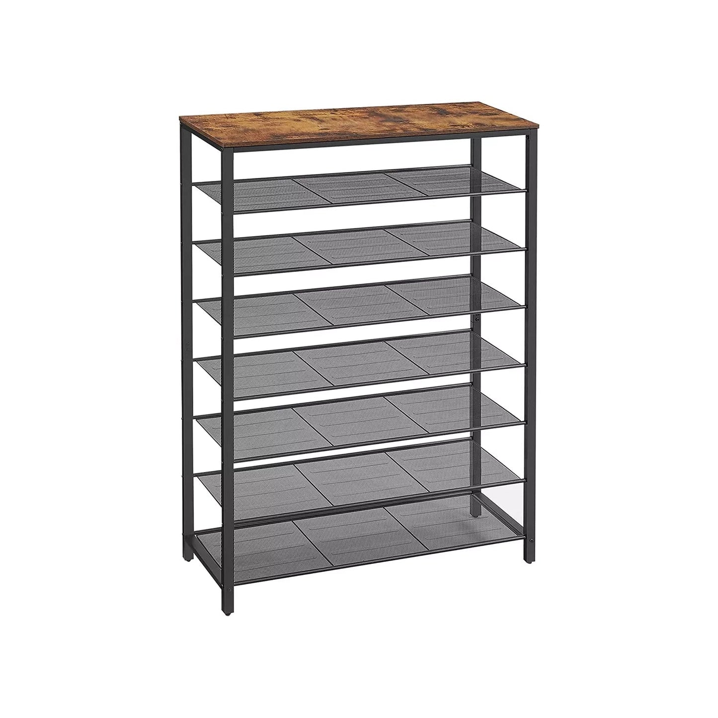 In And OutdoorMatch Carolanne - schoenenstandaard - 32-40 paar schoenen - opbergrek - 100 x 30 x 152 cm - vintage bruin zwart shoe rack