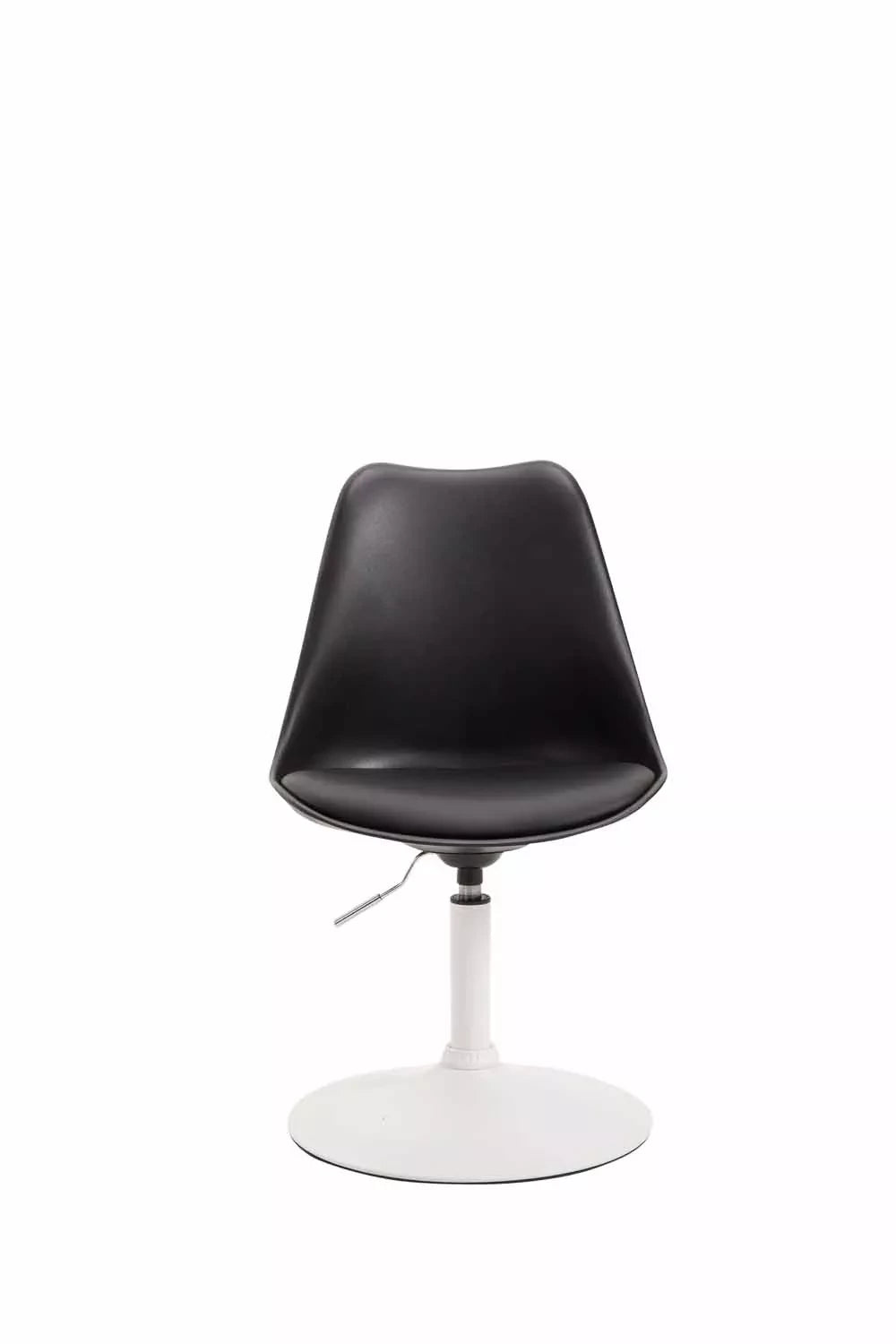 In And OutdoorMatch Design Eetkamerstoel William - Zwart - Zonder armleuning - Met rugleuning - Set van 1 - Woonkamerstoelen - Keukenstoelen - 100% polyurethaan Barkrukken / hocker