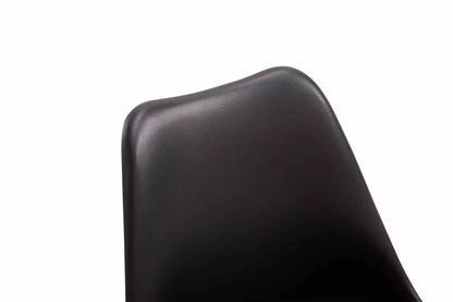 In And OutdoorMatch Design Eetkamerstoel William - Zwart - Zonder armleuning - Met rugleuning - Set van 1 - Woonkamerstoelen - Keukenstoelen - 100% polyurethaan Barkrukken / hocker