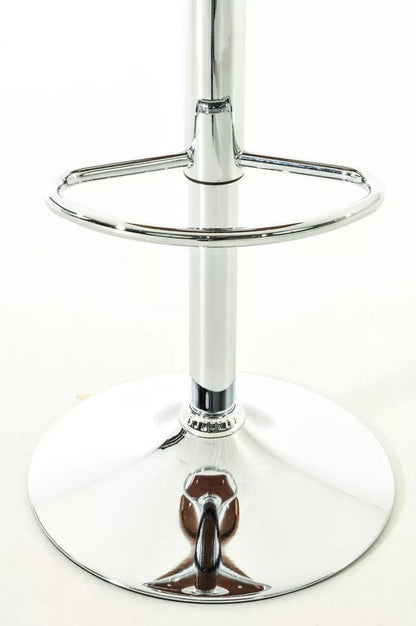 In And OutdoorMatch Designer barkruk Celine - Wit kunstleer in combinatie met houten zitting - in hoogte verstelbaar - zithoogte 63 tot 77 cm - deluxe Barkrukken / hocker