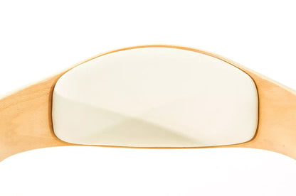 In And OutdoorMatch Designer barkruk Celine - Wit kunstleer in combinatie met houten zitting - in hoogte verstelbaar - zithoogte 63 tot 77 cm - deluxe Barkrukken / hocker