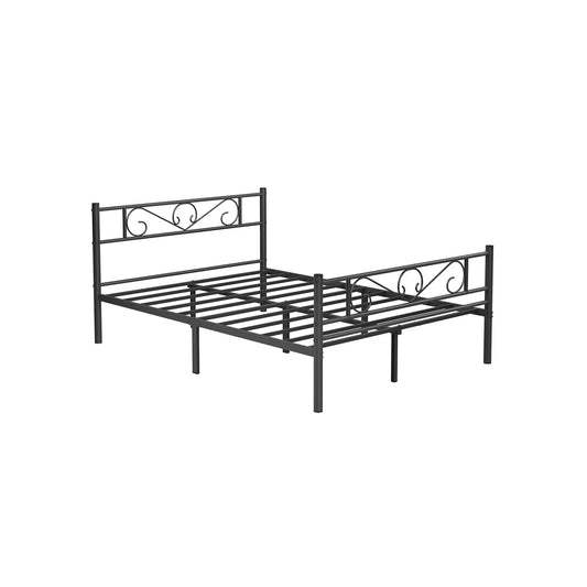 In And OutdoorMatch Dubbel bedframe Easter - bedframe - metalen bedframe - past op matras van 140x190cm - logeerbed voor volwassenen - kinderen - eenvoudige montage - voor kleine ruimtes - zwart Bedframe
