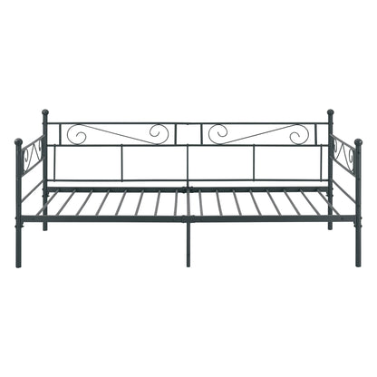 In And OutdoorMatch Eenpersoons Slaapbank Meri - Met Matras - 90x200 cm - Zwart - Vintage Design Eén persoon slapen