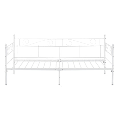 In And OutdoorMatch Eenpersoonsslaapbank Nera - 3-zitsbank - 90x200 cm - Wit - Vintage Design - Metalen bedframe Eén persoon slapen