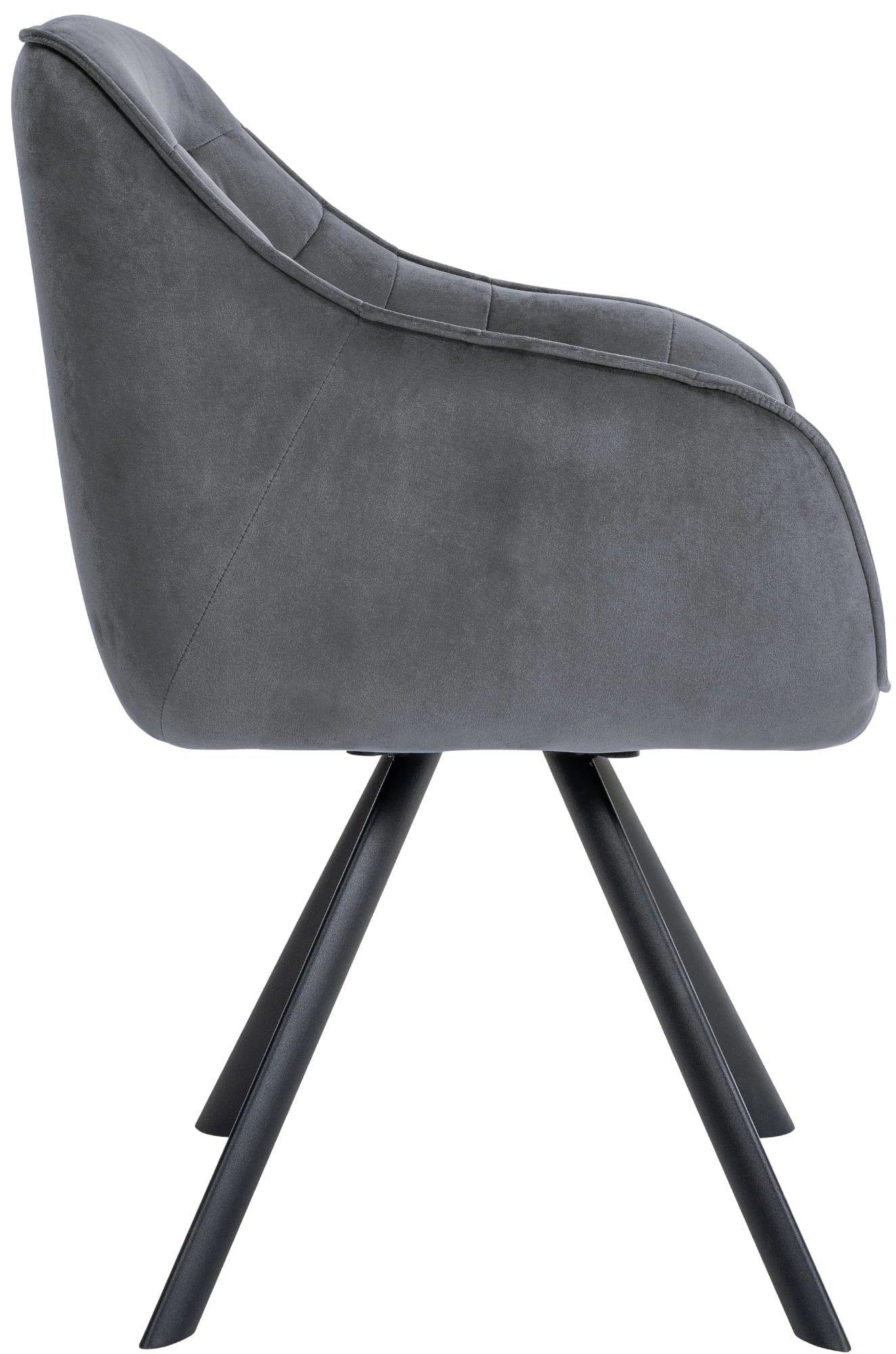 In And OutdoorMatch Eetkamerstoel Alejo - Grijs - Met Armleuningen - Fluweel - Hoogwaardige Bekleding - Comfortabele en Luxe Eetkamerstoel - Vintage Look Eetkamerstoel